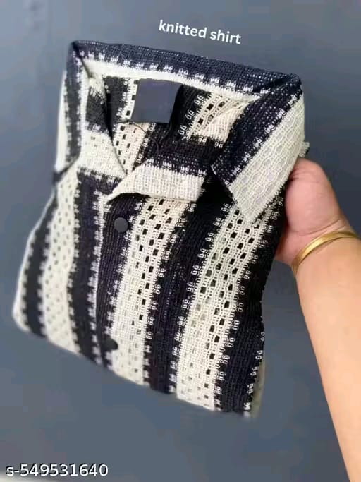 Men’s Lightweight Cotton Crochet Shirt – Half Sleeve Fashion